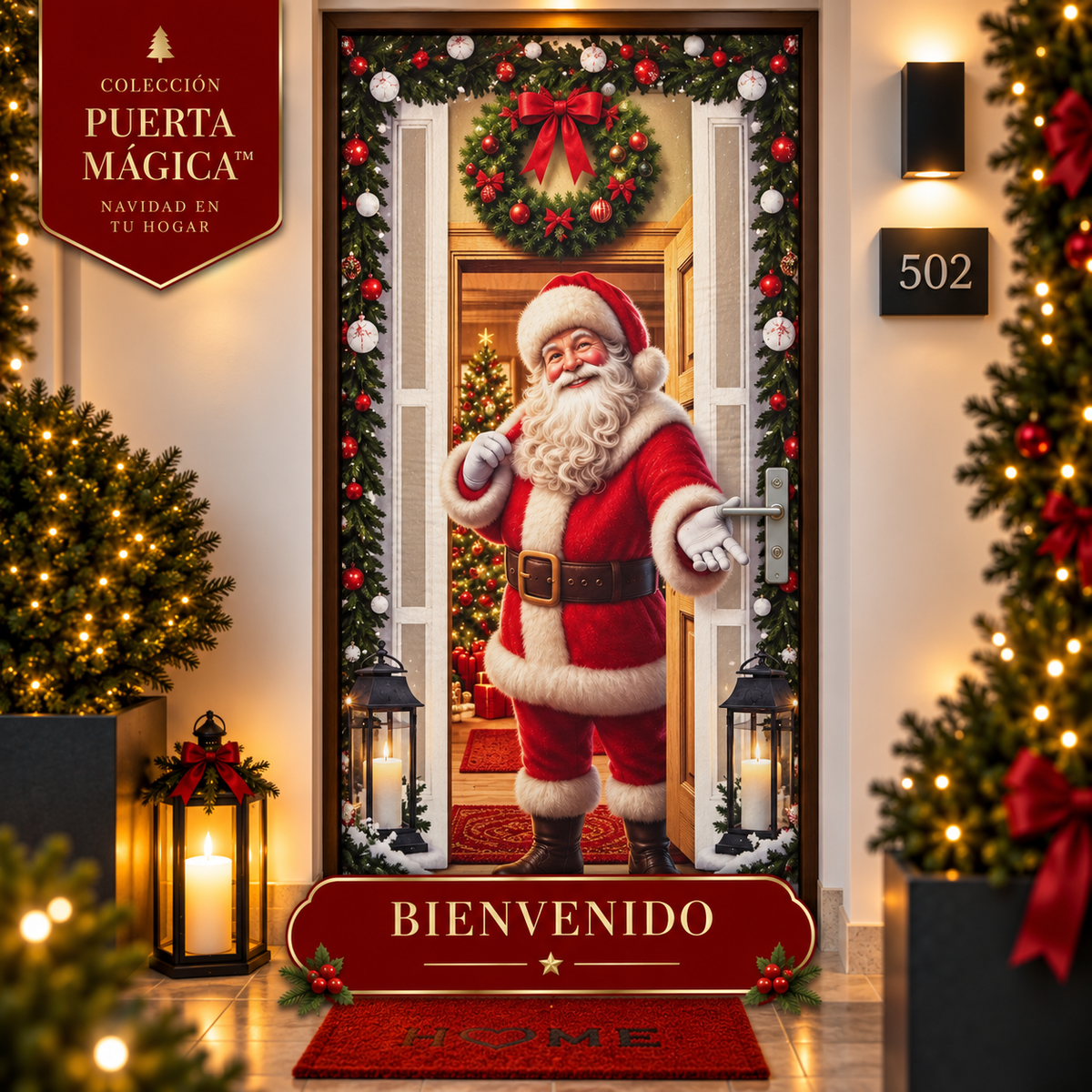 FUNDA NAVIDEÑA PARA PUERTA