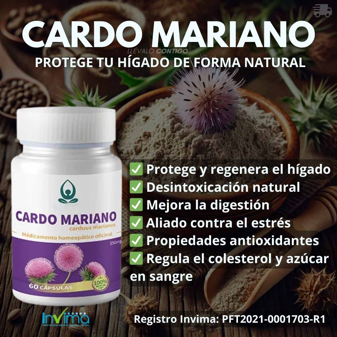 PAGA 1 Y LLEVA 2 CARDO MARIANO® 100% NATURAL