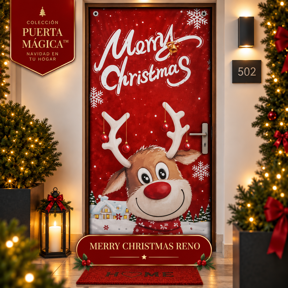 FUNDA NAVIDEÑA PARA PUERTA