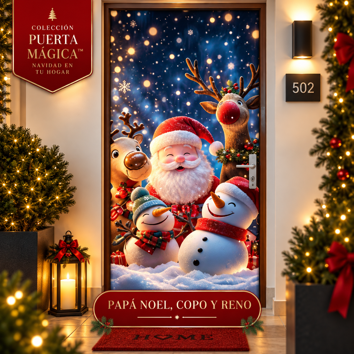 FUNDA NAVIDEÑA PARA PUERTA
