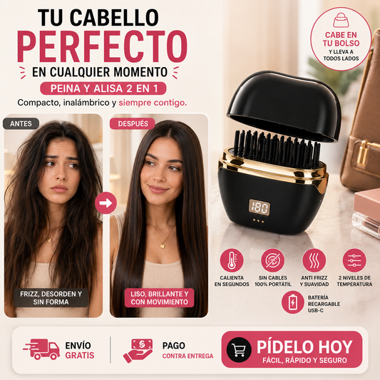 MINI CEPILLO ALISADOR DE PELO PÓRTATIL