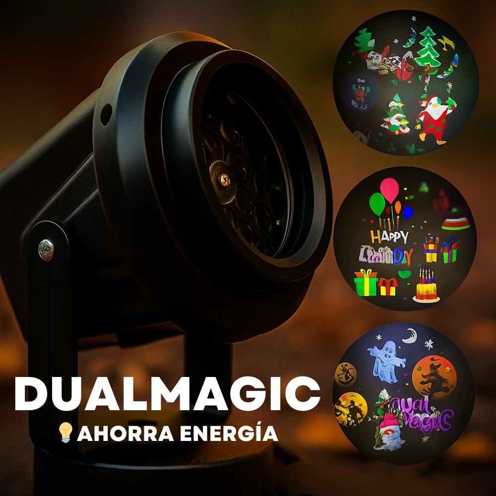 DUALMAGIC® PROYECTOR INTERCAMBIABLE FIGURAS PARA HALLOWEEN Y NAVIDAD